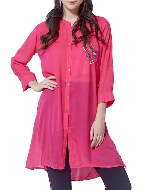 embroidered button up tunic - 15794791 - Very Small Image - 1
