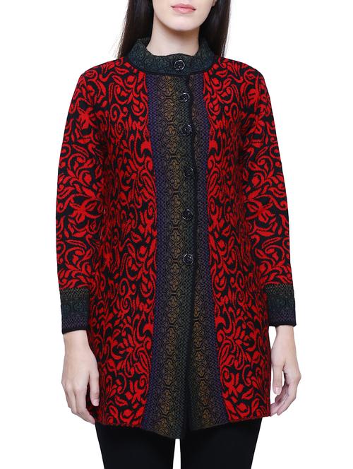 mandarin collar acrylic cardigan - 15795057 - Very Small Image - 1