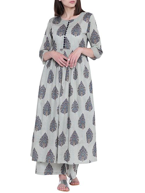 printed kurta with palazzo set - 15795066 - Very Small Image - 1