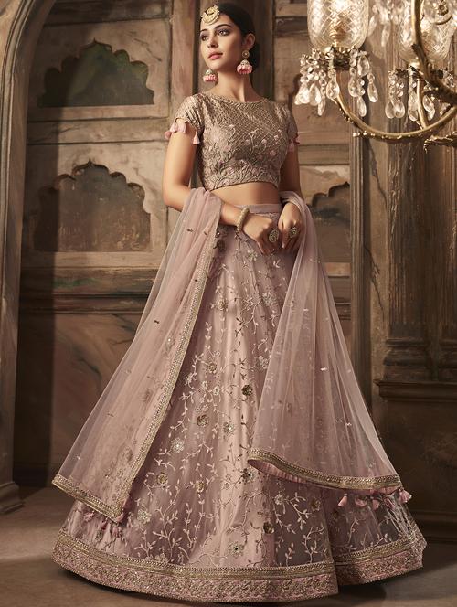 tonal embroidered flared lehenga - 15795138 - Very Small Image - 1