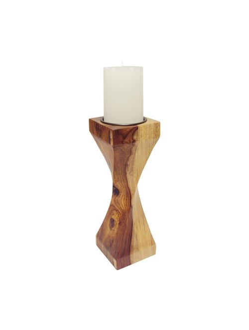 royallifestylee wooden candle holder with wax candle( 3"x 3" ) - 15795746 - Very Small Image - 1