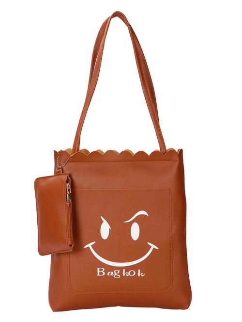 tan leatherette (pu) regular tote - 15796396 - Very Small Image - 1