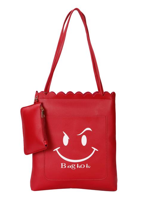 red leatherette (pu) regular tote - 15796398 - Very Small Image - 1