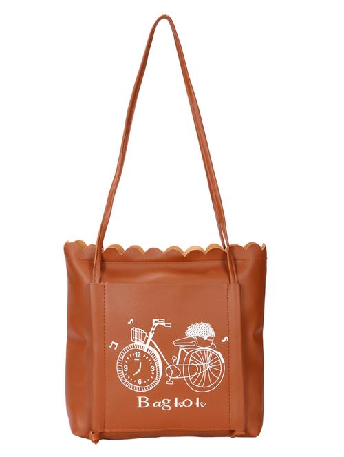 tan leatherette (pu) regular tote - 15796404 - Very Small Image - 1