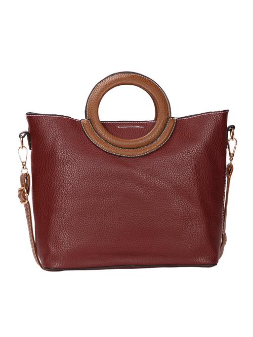 maroon leatherette (pu) sling bag - 15796442 - Very Small Image - 1
