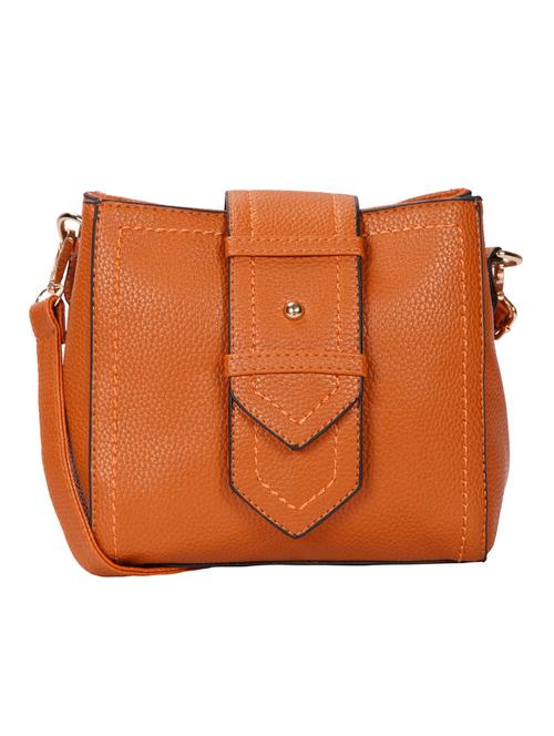 tan leatherette (pu) sling bag - 15796503 - Very Small Image - 1