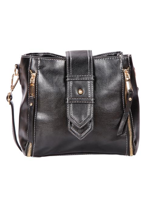black leatherette (pu) sling bag - 15796505 - Very Small Image - 1