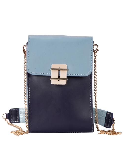 blue leatherette (pu) sling bag - 15796520 - Very Small Image - 1