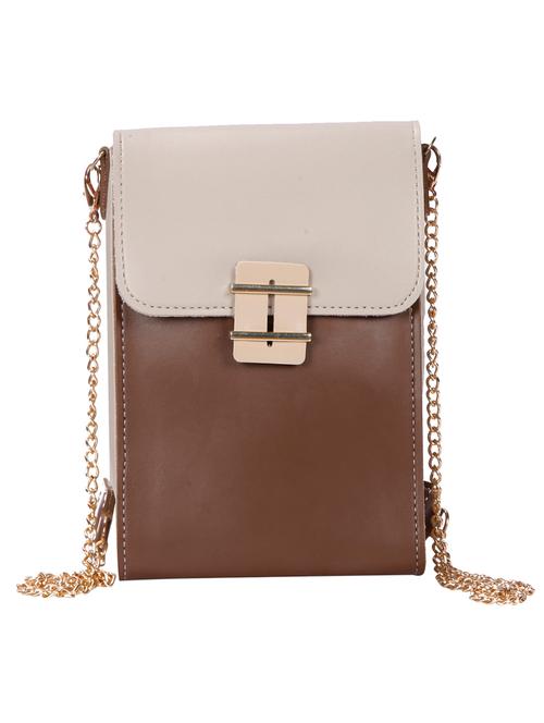 brown leatherette (pu) sling bag - 15796522 - Very Small Image - 1
