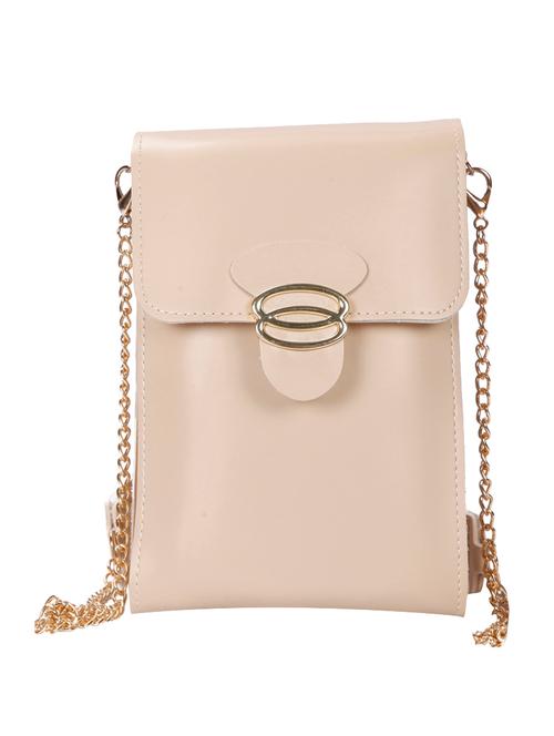 beige leatherette (pu) sling bag - 15796527 - Very Small Image - 1