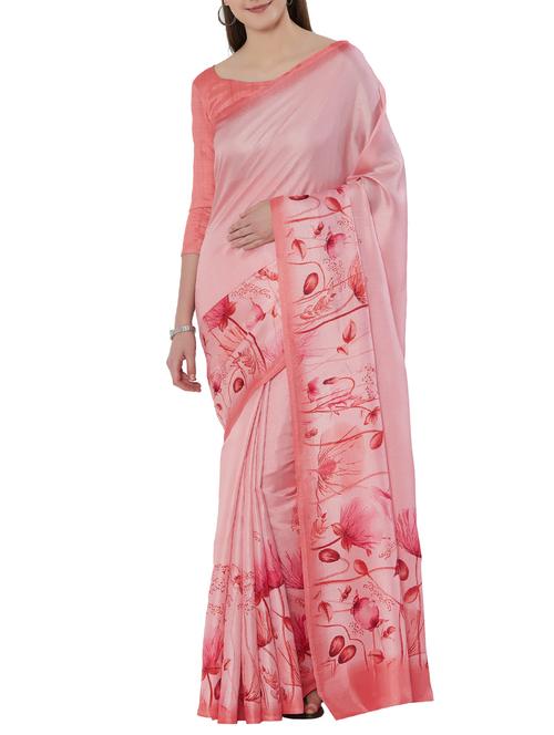 floral printed saree with blouse - 15796538 - Very Small Image - 1