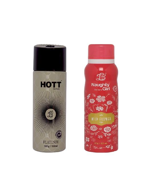 hott platinum men's & naughty girl wild flower deodorant combo - 15796731 - Very Small Image - 1