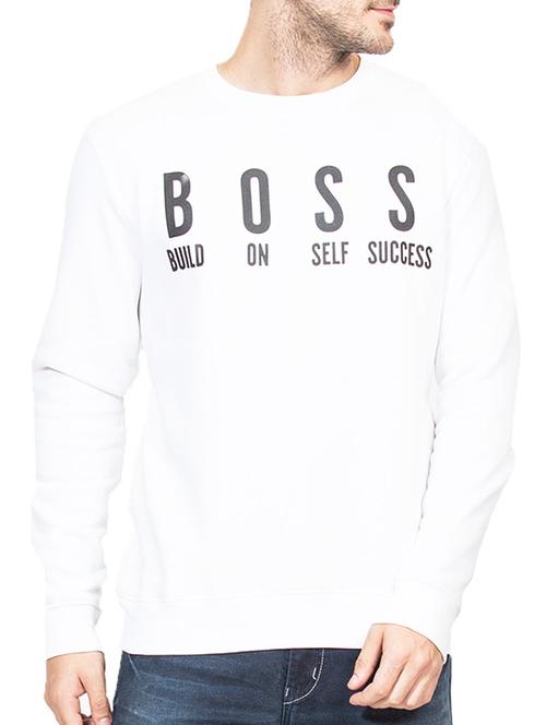 white hoisery chest print sweatshirt - 15797202 - Very Small Image - 1