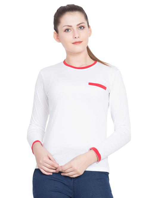 long sleeved contrast binding top - 15797231 - Very Small Image - 1