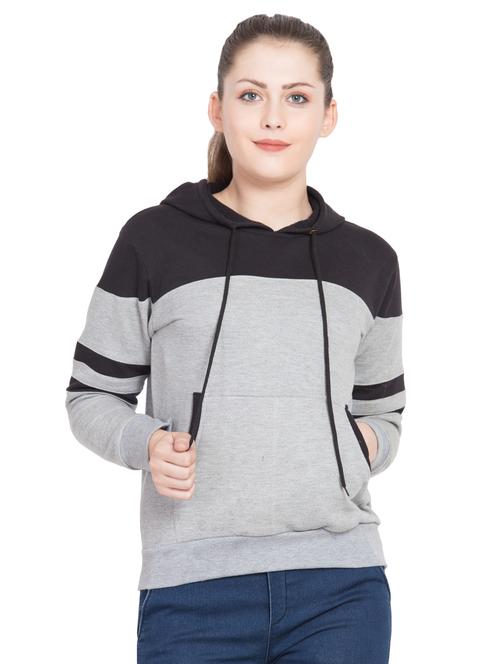 color block hooded sweatshirt - 15797236 - Very Small Image - 1