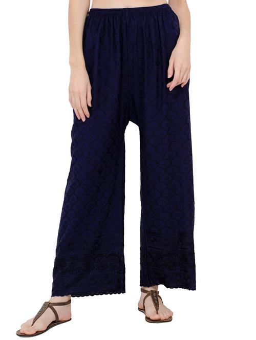 embroidered straight palazzo - 15797927 - Very Small Image - 1