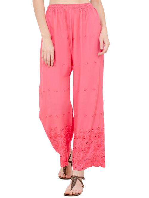 embroidered straight palazzo - 15797930 - Very Small Image - 1