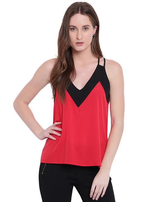 contrast paneled twin strapped top - 15797946 - Very Small Image - 1
