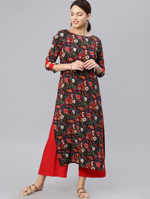 straight printed kurta - 15797982 - Very Small Image - 1