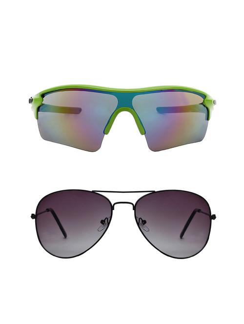 combo of 2 wrap-around & aviator sunglasses- abcom3431 - 15798141 - Very Small Image - 1