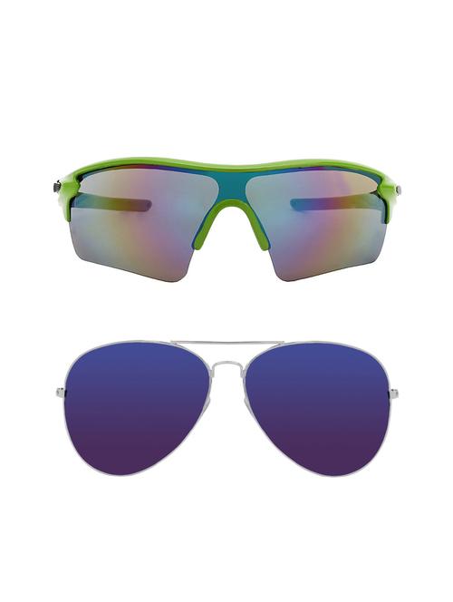 combo of 2 wrap-around & aviator sunglasses- abcom3436 - 15798146 - Very Small Image - 1