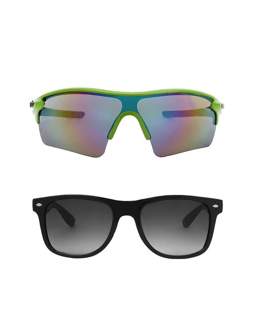 combo of 2 wrap-around & wayfarer sunglasses- abcom3442 - 15798152 - Very Small Image - 1