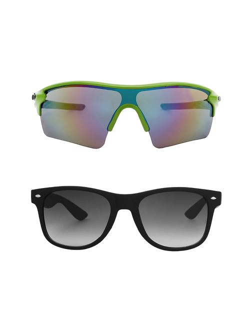 combo of 2 wrap-around & wayfarer sunglasses- abcom3444 - 15798154 - Very Small Image - 1
