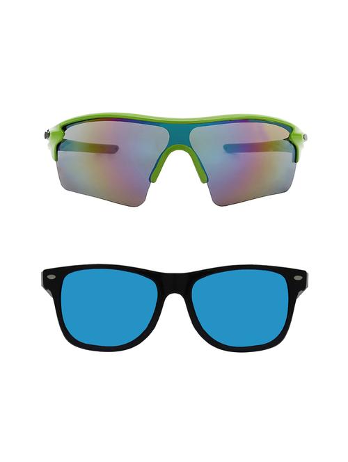 combo of 2 wrap-around & wayfarer sunglasses- abcom3445 - 15798155 - Very Small Image - 1