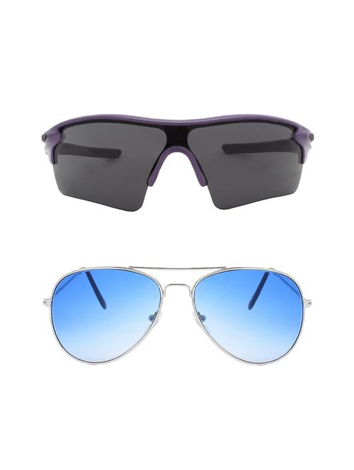 combo of 2 wrap-around & aviator sunglasses- abcom3452 - 15798162 - Very Small Image - 1
