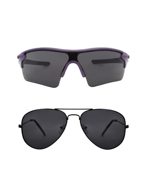 combo of 2 wrap-around & aviator sunglasses- abcom3454 - 15798164 - Very Small Image - 1