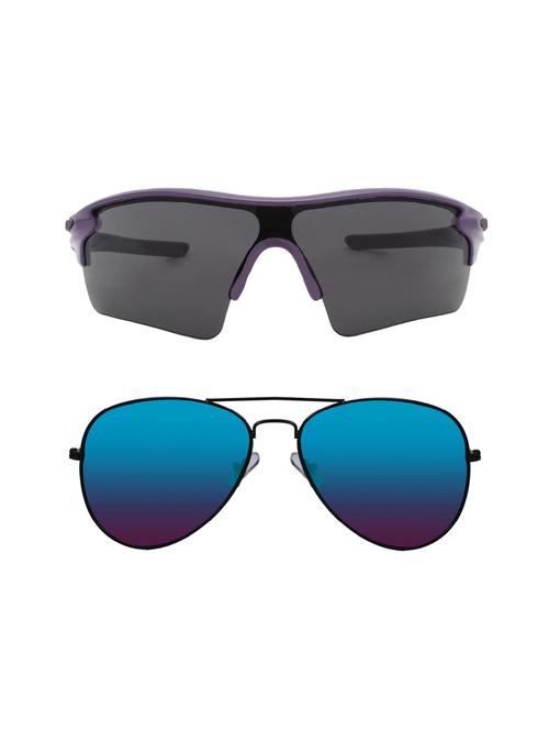 combo of 2 wrap-around & aviator sunglasses- abcom3461 - 15798171 - Very Small Image - 1
