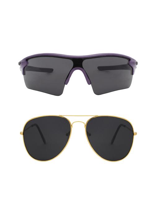 combo of 2 wrap-around & aviator sunglasses- abcom3463 - 15798173 - Very Small Image - 1