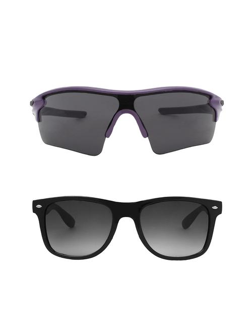 combo of 2 wrap-around & wayfarer sunglasses- abcom3466 - 15798176 - Very Small Image - 1