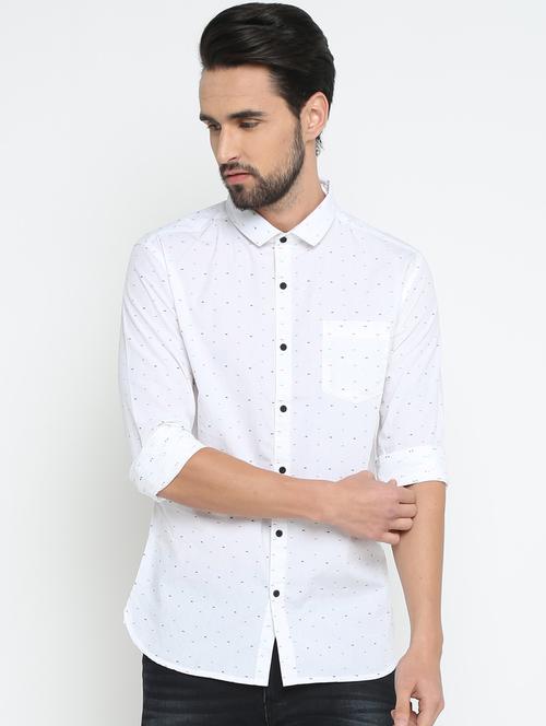 mens micro print casual shirt - 15798394 - Very Small Image - 1
