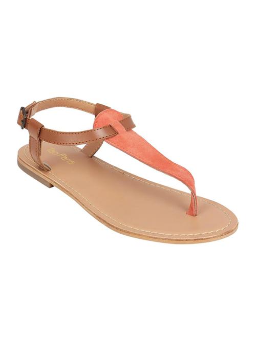 orange t-strap sandals - 15798928 - Very Small Image - 1