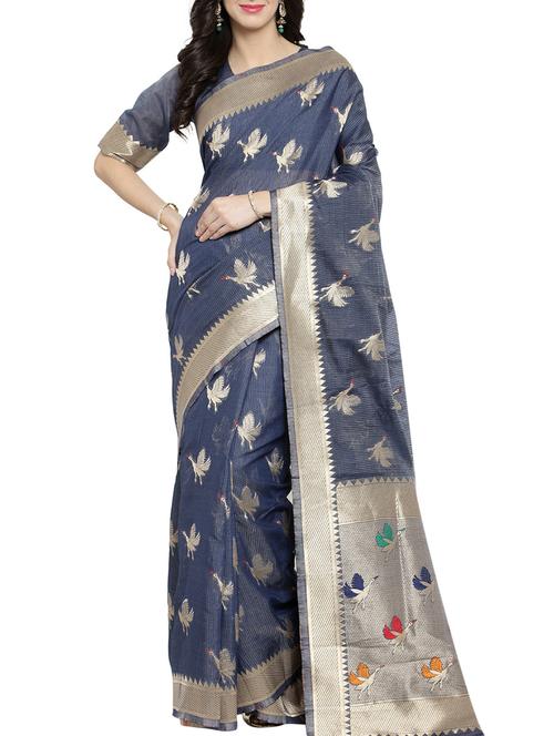 zari woven banarsi saree - 15799480 - Very Small Image - 1