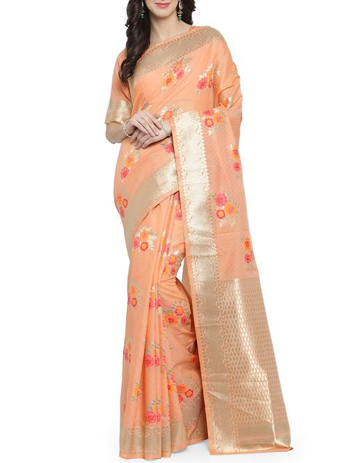 zari woven banarsi saree with blouse - 15799481 - Very Small Image - 1