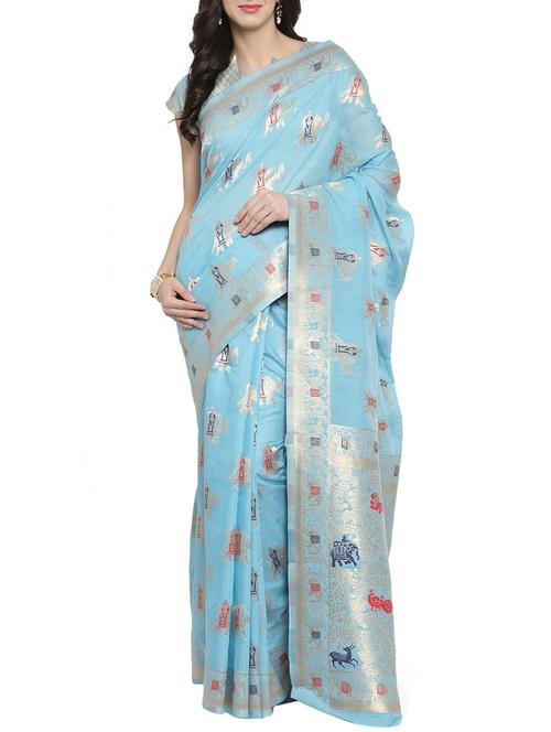 zari woven banarsi saree - 15799488 - Very Small Image - 1