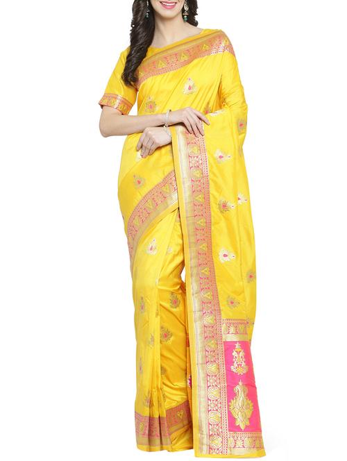 zari woven banarsi saree - 15799499 - Very Small Image - 1