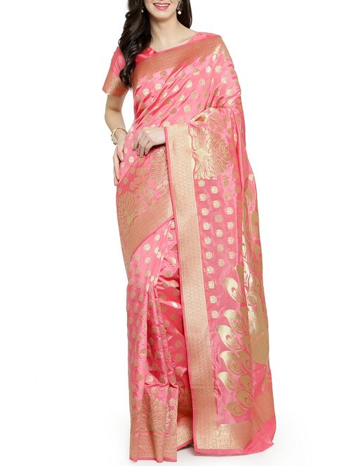 zari weave banarsi saree - 15799510 - Very Small Image - 1