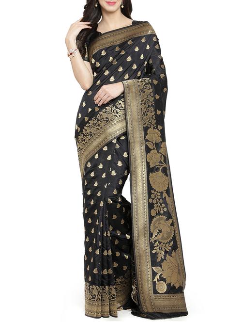 zari weave banarsi saree - 15799515 - Very Small Image - 1
