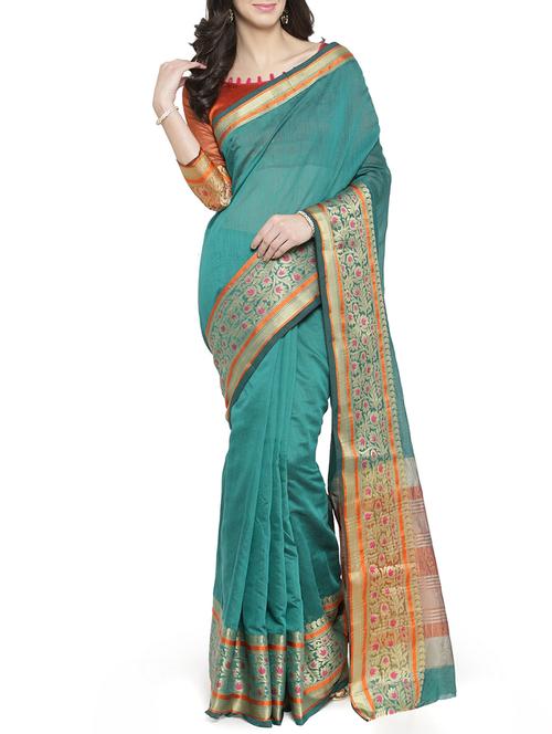 zari bordered banarsi saree - 15799517 - Very Small Image - 1