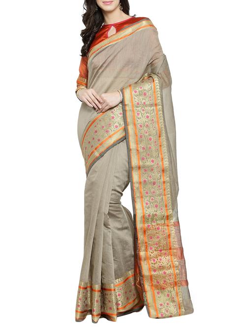 zari bordered banarsi saree with blouse - 15799519 - Very Small Image - 1