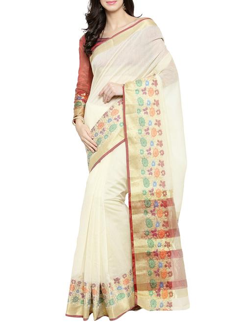 zari bordered banarsi saree - 15799524 - Very Small Image - 1