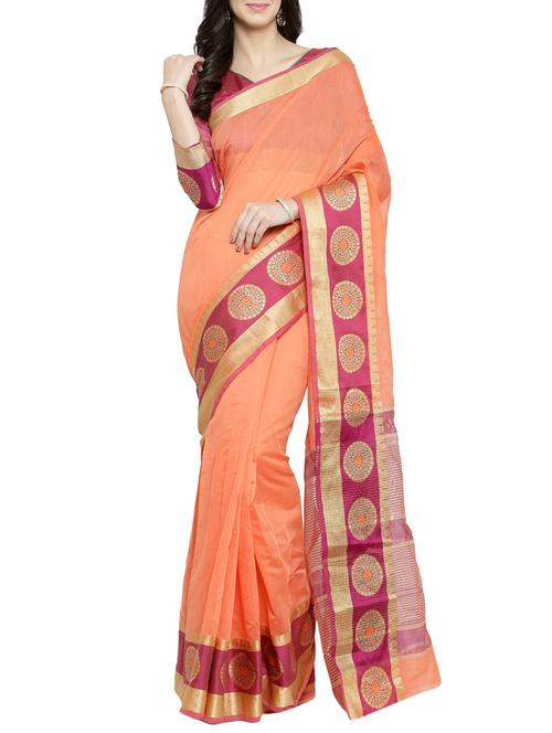 zari bordered banarsi saree with blouse - 15799527 - Very Small Image - 1
