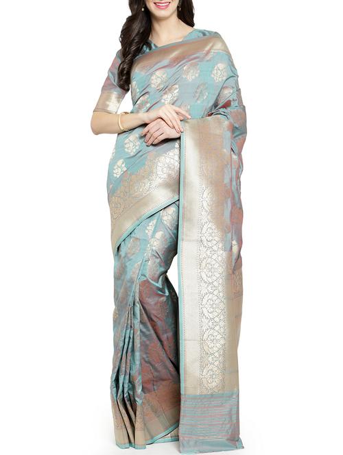 zari jacquard banarsi saree - 15799531 - Very Small Image - 1