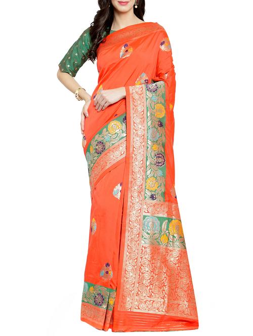 zari jacquard banarsi saree - 15799535 - Very Small Image - 1
