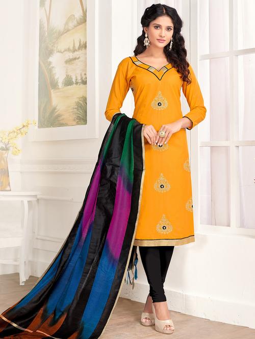 embroidered unstitched churidaar suit - 15799610 - Very Small Image - 1