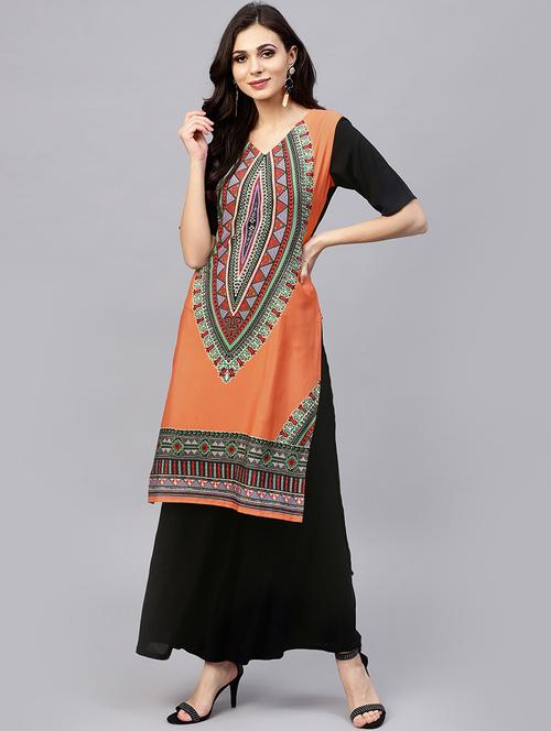 printed straight kurta - 15799750 - Very Small Image - 1