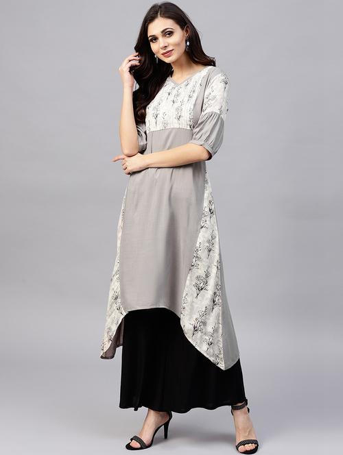 high low printed kurta - 15799765 - Very Small Image - 1